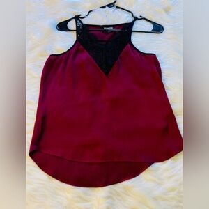 Express Wine Cami Black Lace Blouse!